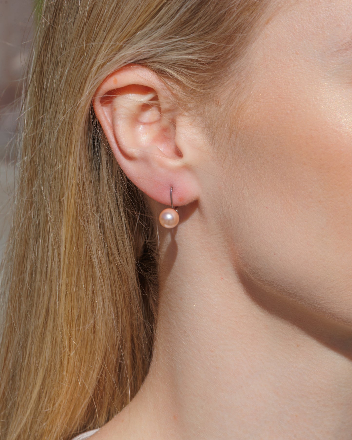 Náušnice s pelou Preciosa 8mm světle růžové
