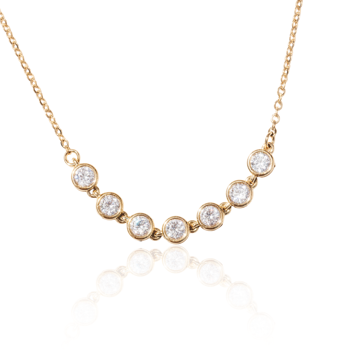 Náhrdelník s kulatými krystaly Glow line