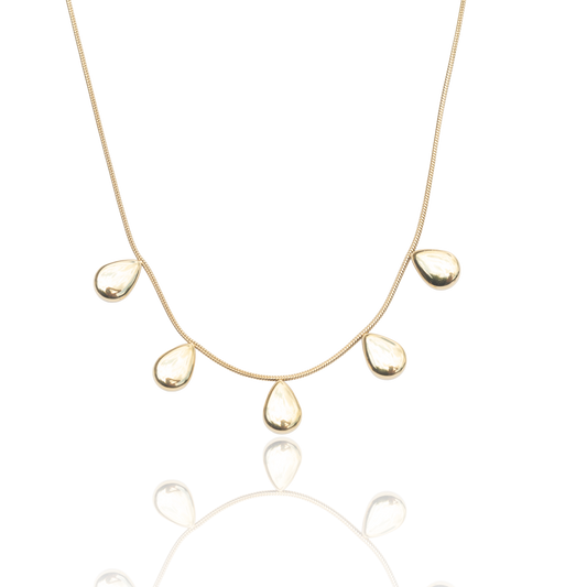 Náhrdelník golden drops, pozlacený