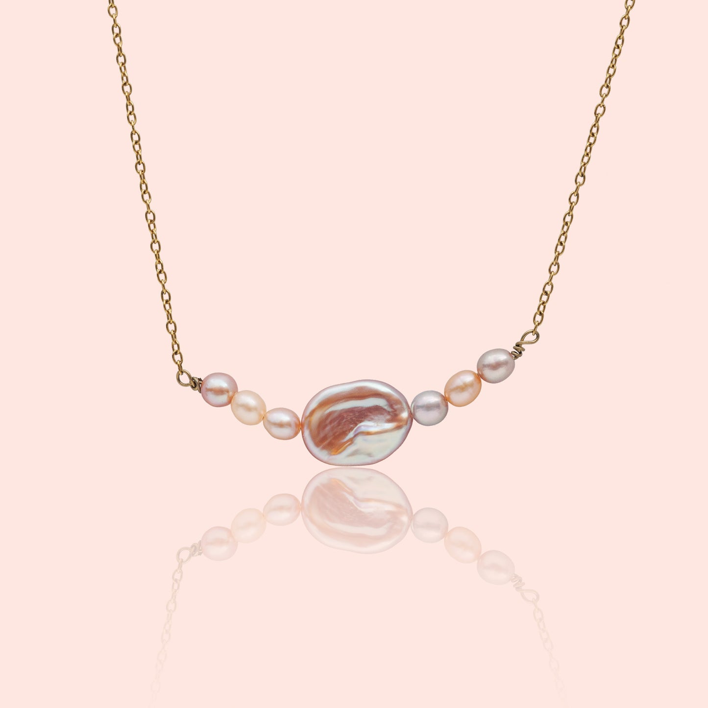 Náhrdelník z pastelových říčních perel Sunset Pearl