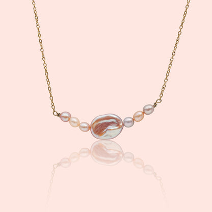 Náhrdelník z pastelových říčních perel Sunset Pearl