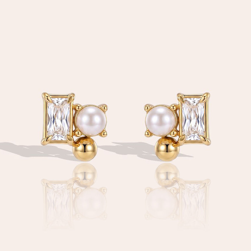 Náušnice Pearl Stud Baguettes | Everybody’s Favorite