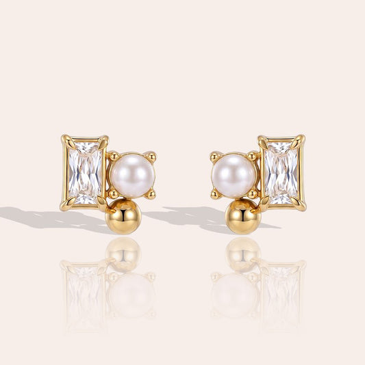 Náušnice Pearl Stud Baguettes | Everybody’s Favorite