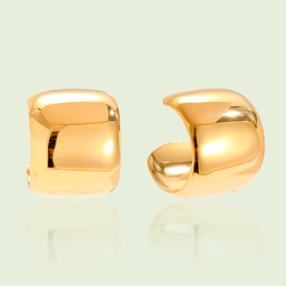 Náušnice chunky hoops 24mm, pozlacené
