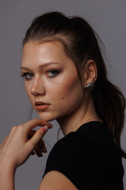 Kulaté náušnice Silver Flow