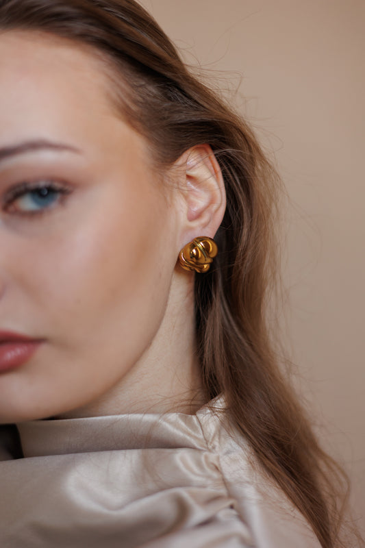 Kulaté náušnice Golden Flow