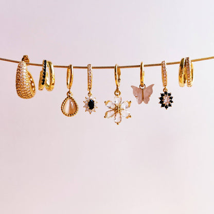 Náušnice Blossom Joy crystal, pozlacené