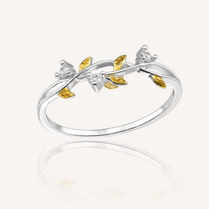 Stříbrný prsten – Golden Ivy Ring