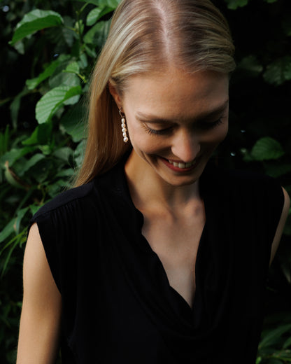 Náušnice se sladkovodními perlami Pearl flow