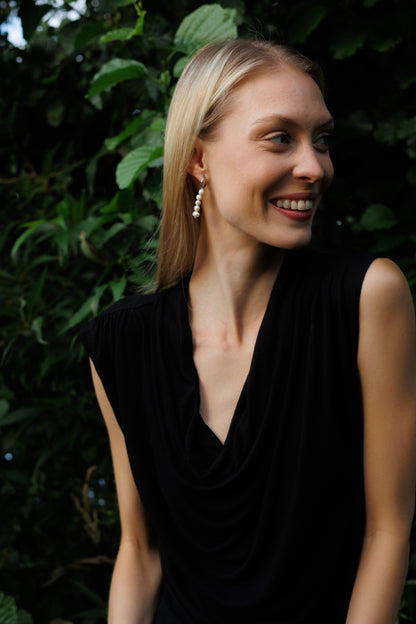 Náušnice se sladkovodními perlami Pearl flow