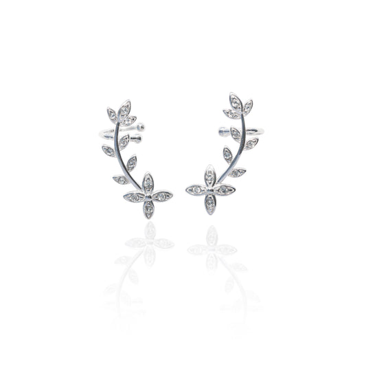 Stříbrné náušnice s krystaly – Blossom Grace
