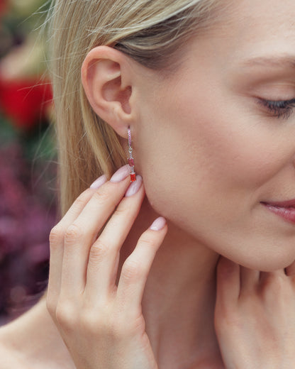 Náušnice Summer sunset, pozlacené bílým zlatem