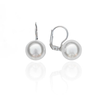 Stříbrné náušnice s perlou Swarovski – Pure Elegance