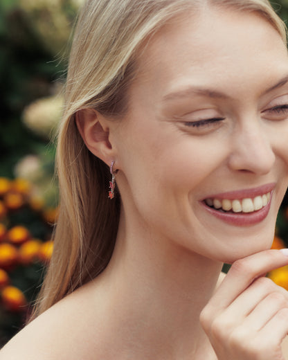 Náušnice Summer sunset, pozlacené bílým zlatem