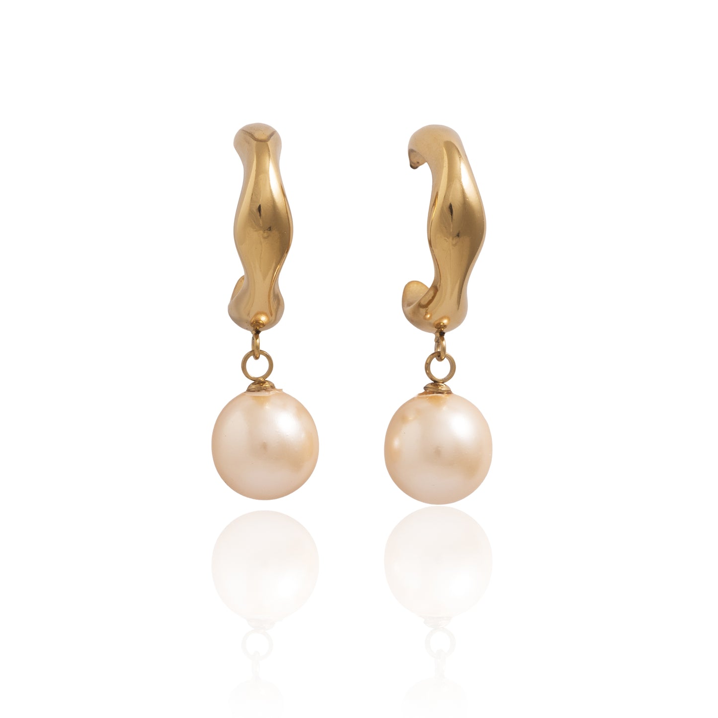 Náušnice s perlí Ocean Whisper - krémová