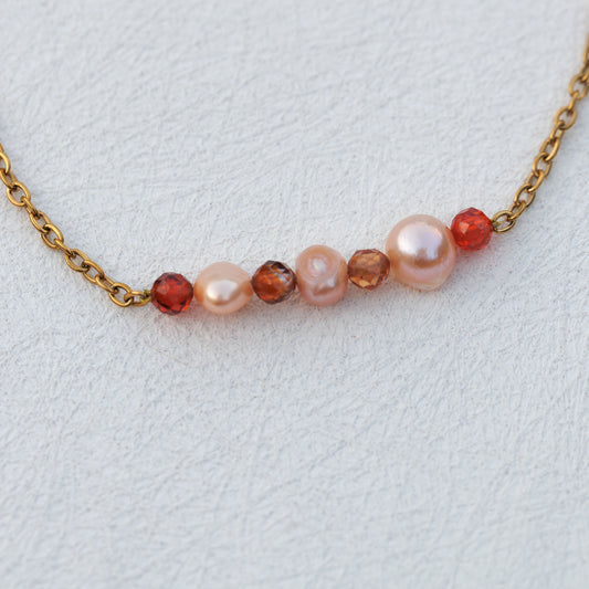 Náhrdelník s říčními perlami a zirkoniemi | Autumn Pearl