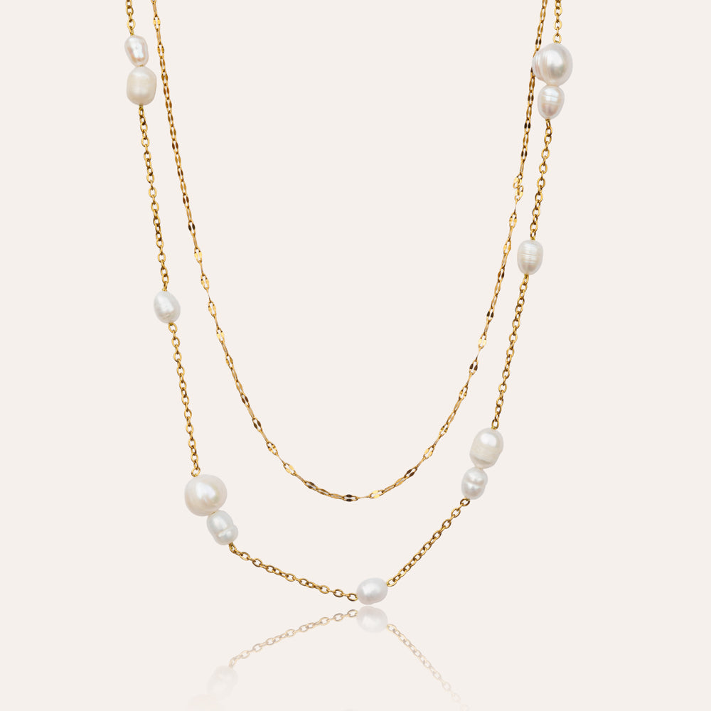 Dvojitý perlový náhrdelník | Golden Layers of Pearl