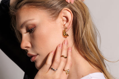 Prsten Fluid, pozlacený