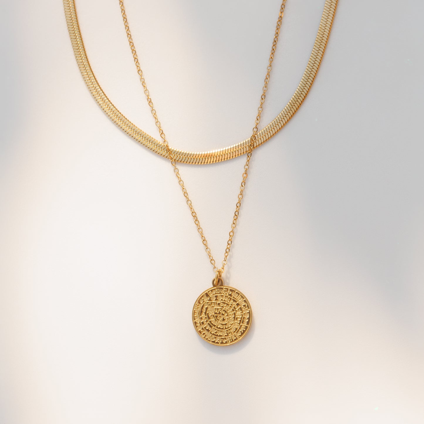 Dvojitý náhrdelník Bali style, pozlacený