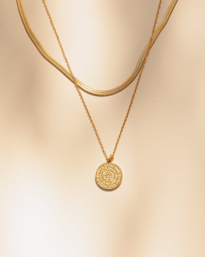 Dvojitý náhrdelník Bali style, pozlacený