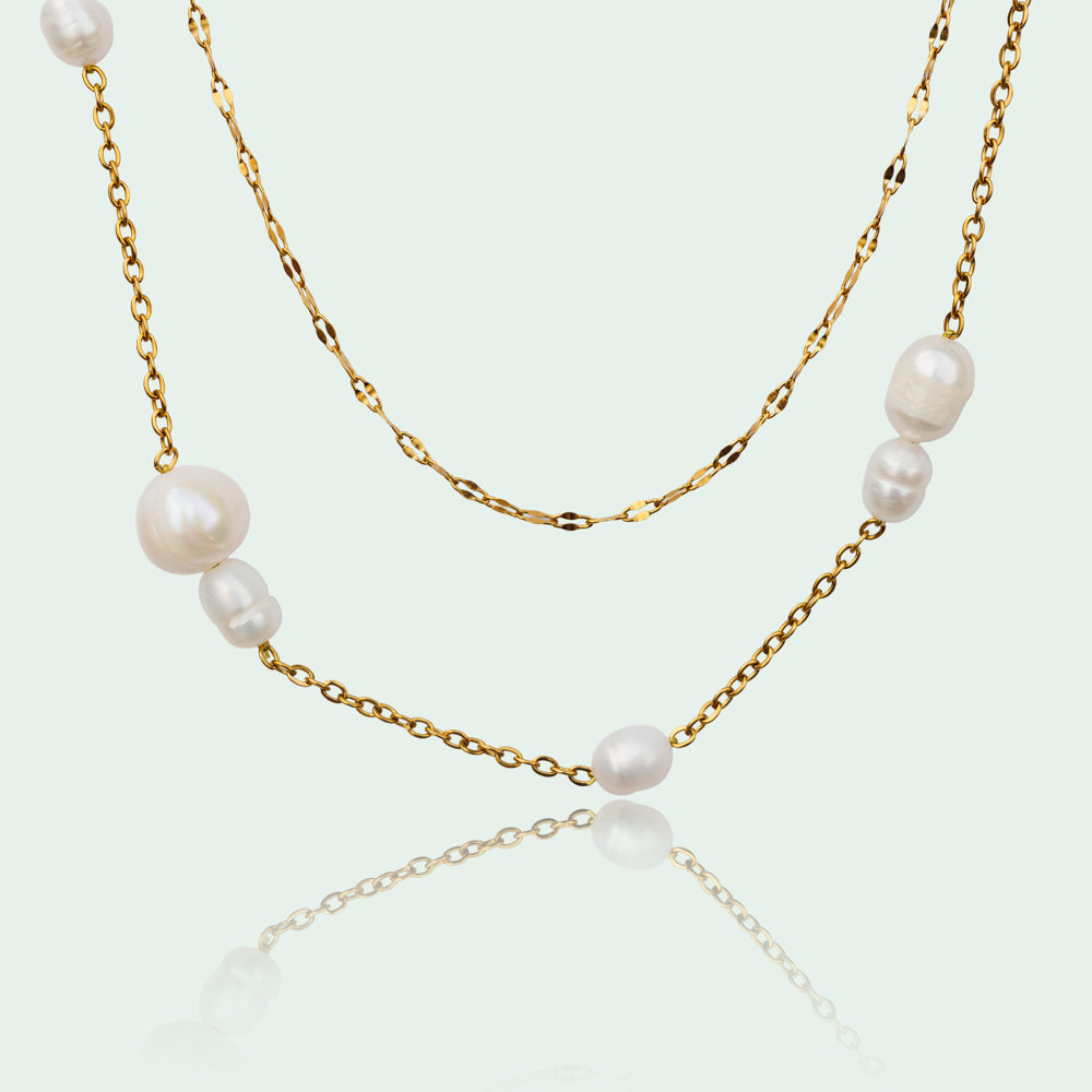 Dvojitý perlový náhrdelník | Golden Layers of Pearl