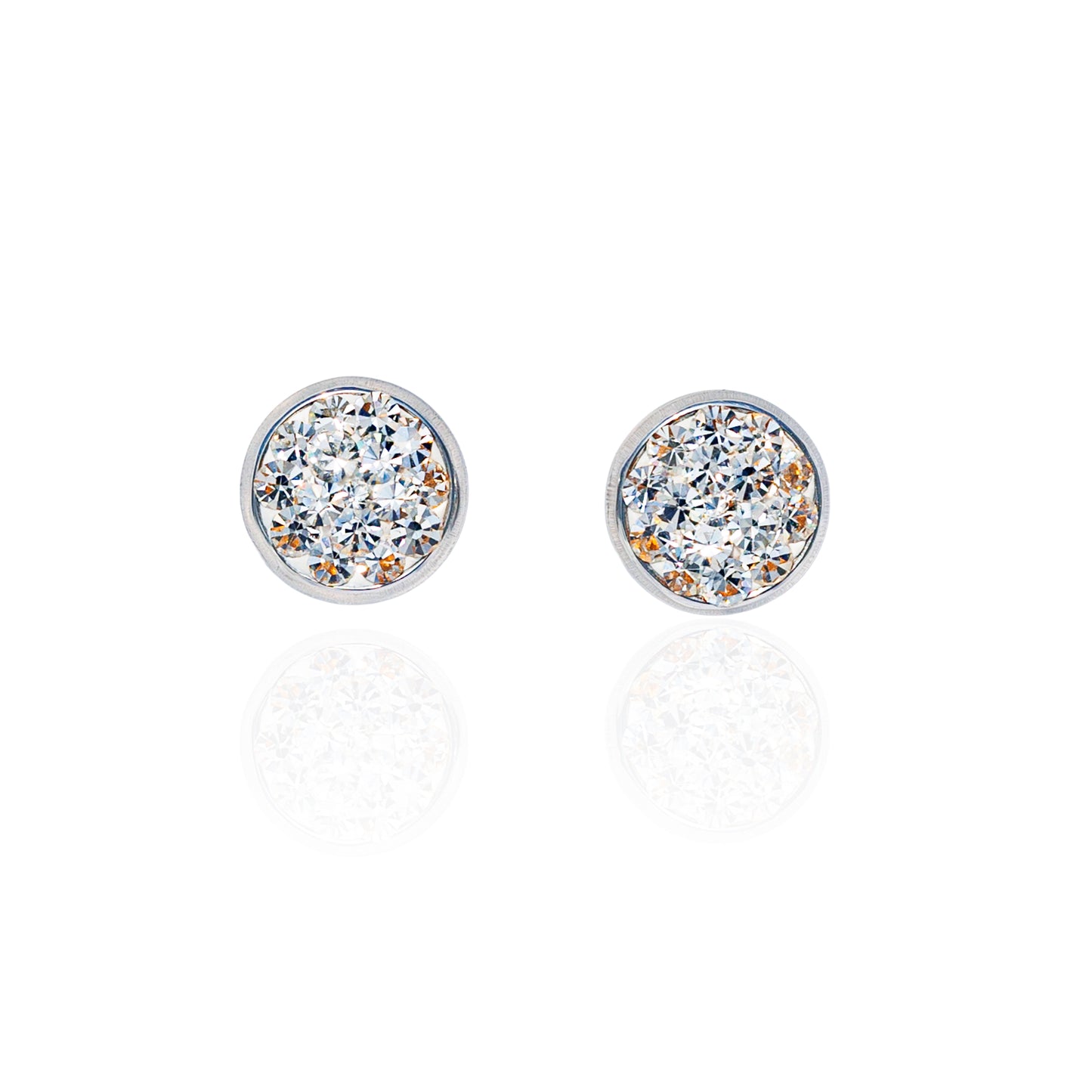 Sparkle Dot 6mm, ocelové náušnice s krystaly Preciosa tyrkysové