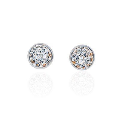 Sparkle Dot 6mm, ocelové náušnice s krystaly Preciosa tyrkysové