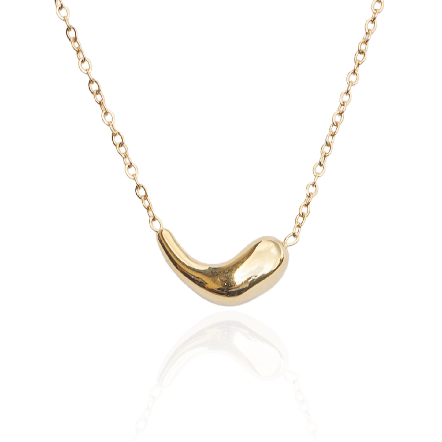 Náhrdelník kapka s úsměvem, pozlacený