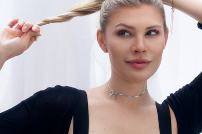 Náhrdelník mašlička - choker, nerezová ocel