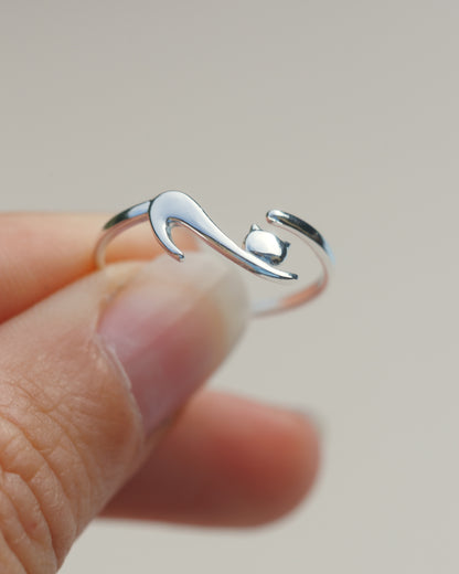 Stříbrný prsten Kočičí elegance – Cat Lover