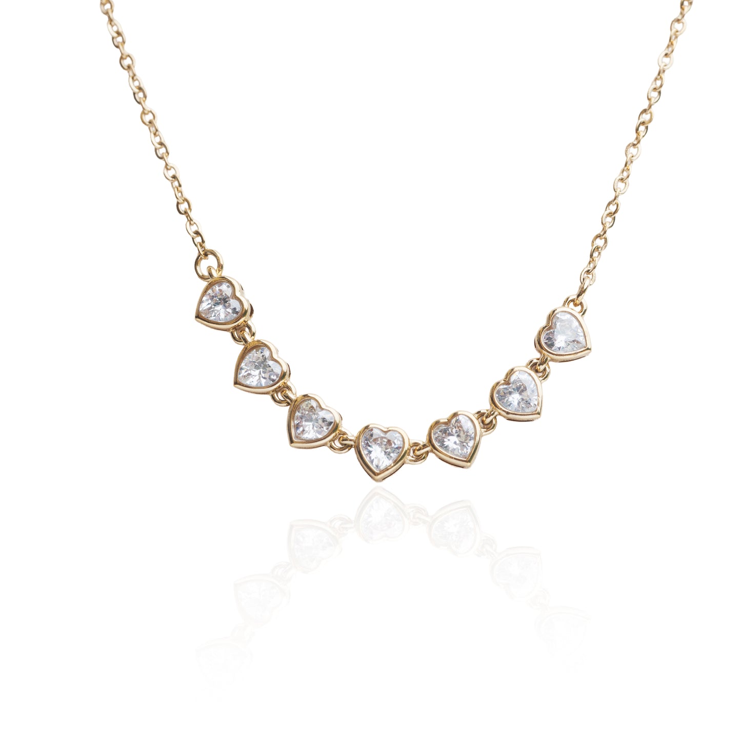Náhrdelník se srdíčky Sweetheart Glow, pozlacený