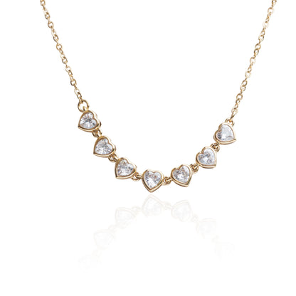 Náhrdelník se srdíčky Sweetheart Glow, pozlacený