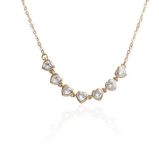 Náhrdelník se srdíčky Sweetheart Glow, pozlacený