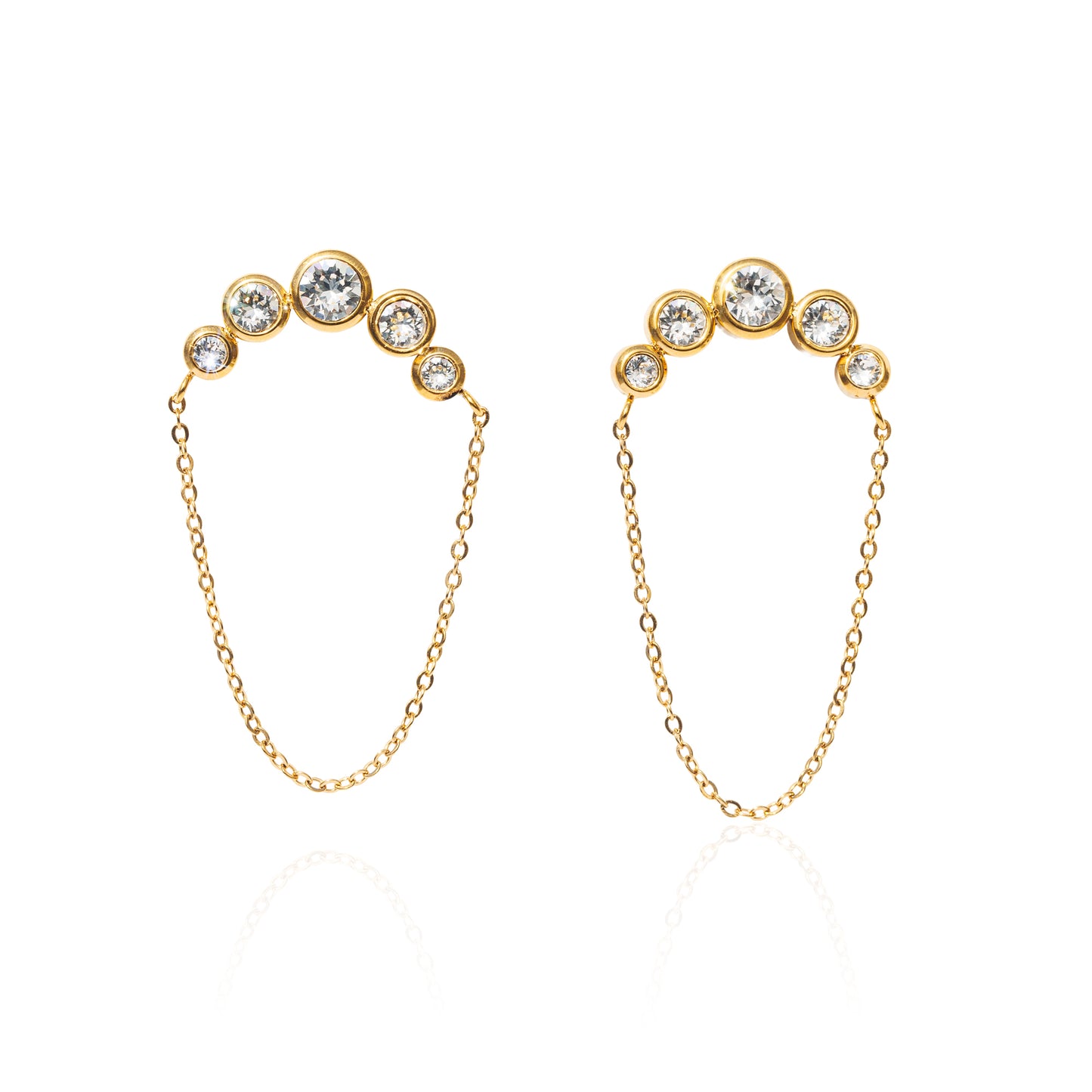 Pozlacené náušnice Moonlight Chain