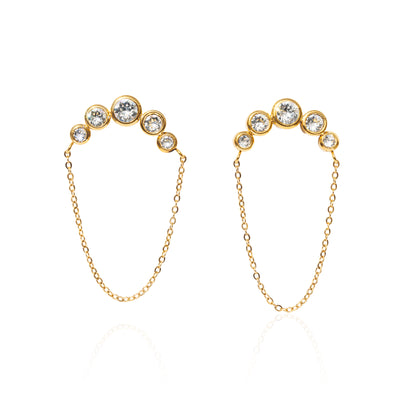 Pozlacené náušnice Moonlight Chain
