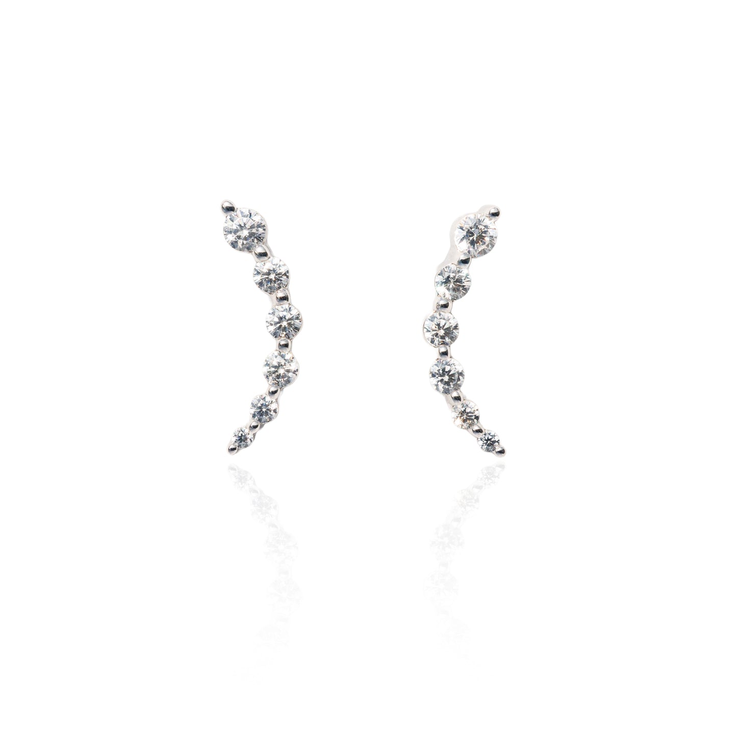 Stříbrné náušnice s čirými zirkony – Starry Line