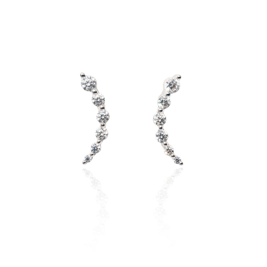 Stříbrné náušnice s čirými zirkony – Starry Line