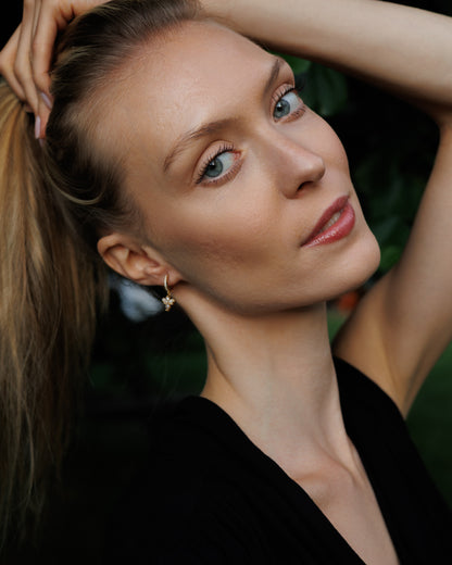 Náušnice vážka zdobené krystaly, pozlacené