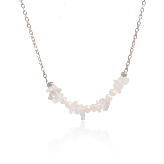 Náhrdelník Vnitřní světlo - křišťál a říční perly