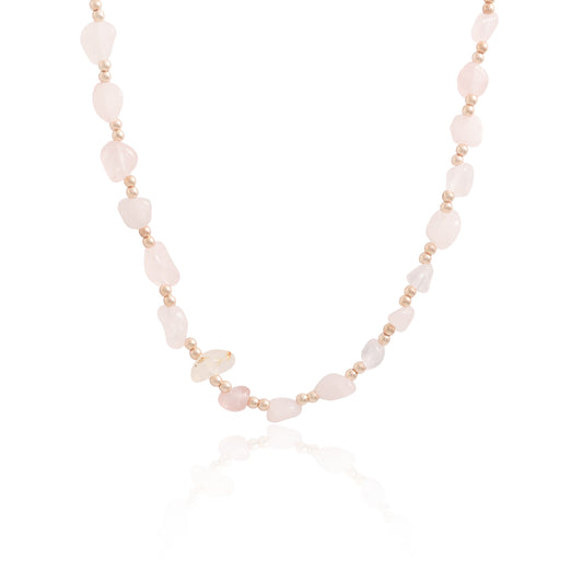 Náhrdelník Soft Bloom - růžový křemen a hematit