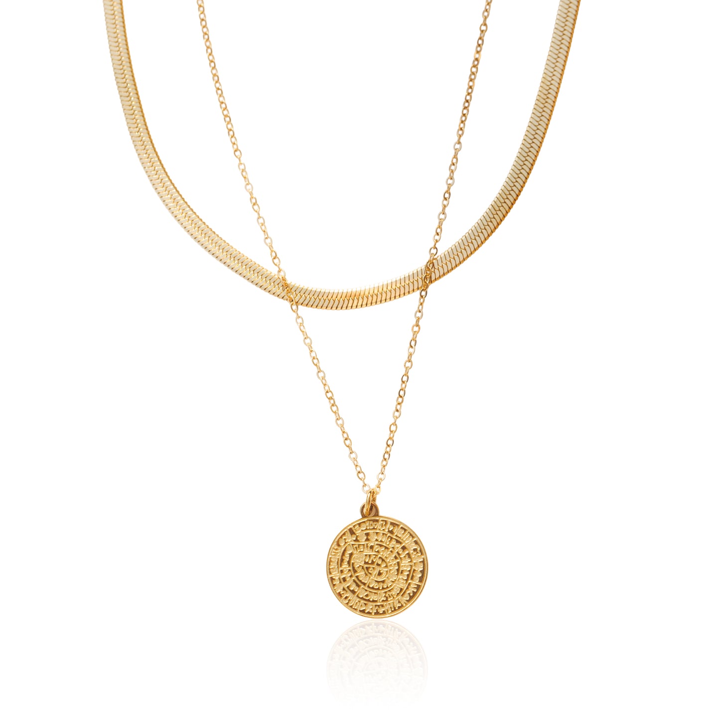 Dvojitý náhrdelník Bali style, pozlacený