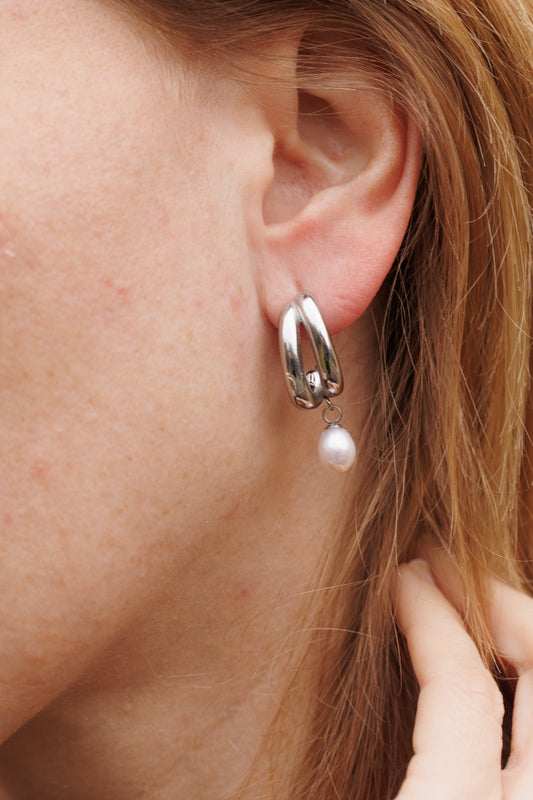 Náušnice Effortless chic s říční perlou