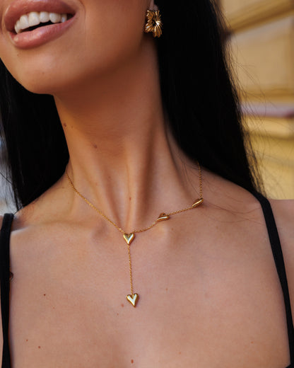 Náhrdelník Heart Drop, pozlacená ocel