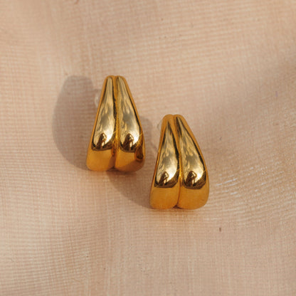 Náušnice Bold Bloom, pozlacené