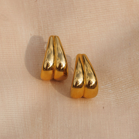 Náušnice Bold Bloom, pozlacené