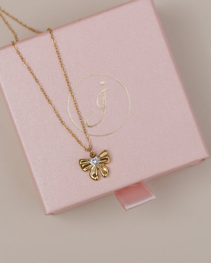 Náhrdelník mašlička s krystalem