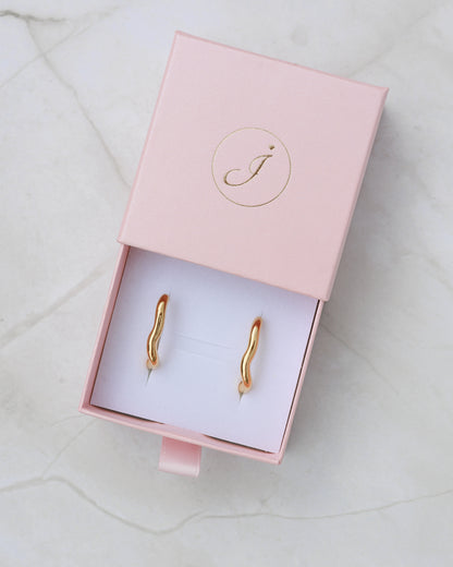 Náušnice s tekutým tvarem Golden melt