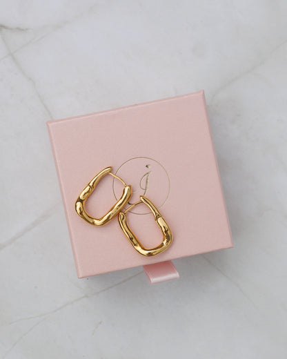 Náušnice s tekutým tvarem Golden melt