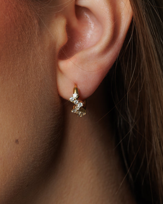 Náušnice kroužky Princess, pozlacené 18k zlatem