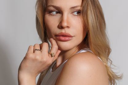 Prsten s perlou Floréa, pozlacený